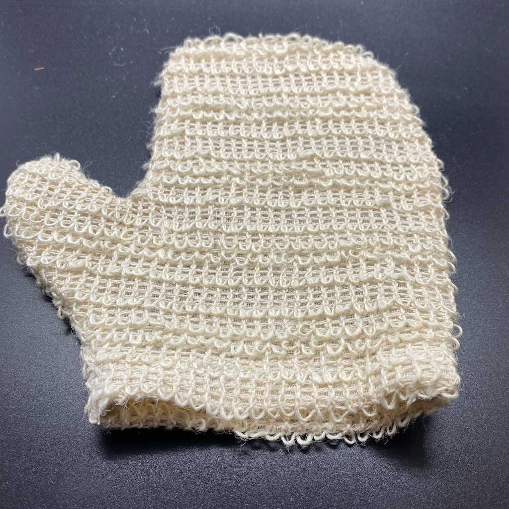 Sisal Exfoliating Glove, plant based gentle on skin natural and compostable, bath, shower, soft