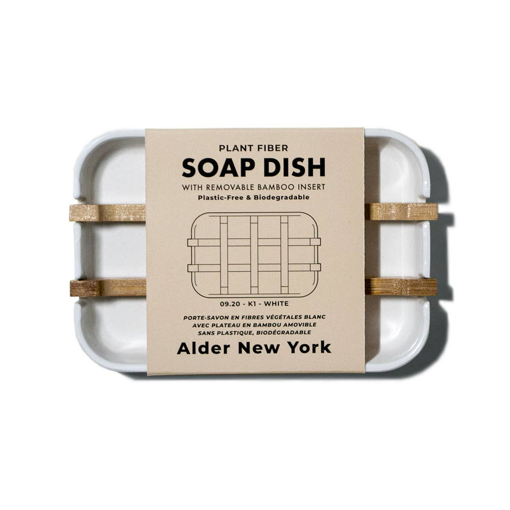 Alder New York Plant Fiber Soap Dish Bamboo biodegradable white