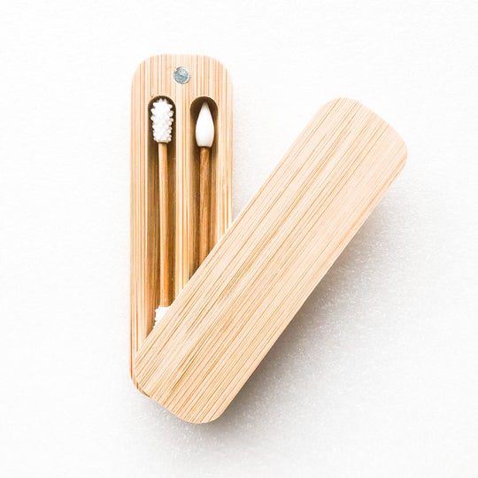 Bamboo Switch Reusable Ear Buds, bamboo handle and silicone tips,  sustainable and compostable product