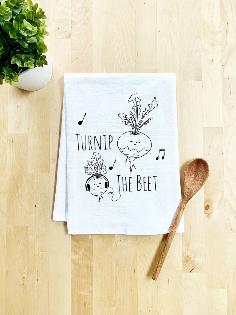 ea towels, dish towels, dish cloth, kitchen towel, funny kitchen, handmade, screen printed, hand drawn, 100% cotton, made in usa, eco-friendly ink, kitchen decor, vegetables, turnip, beet, music, songs, veggie, vegetarian, music, pun