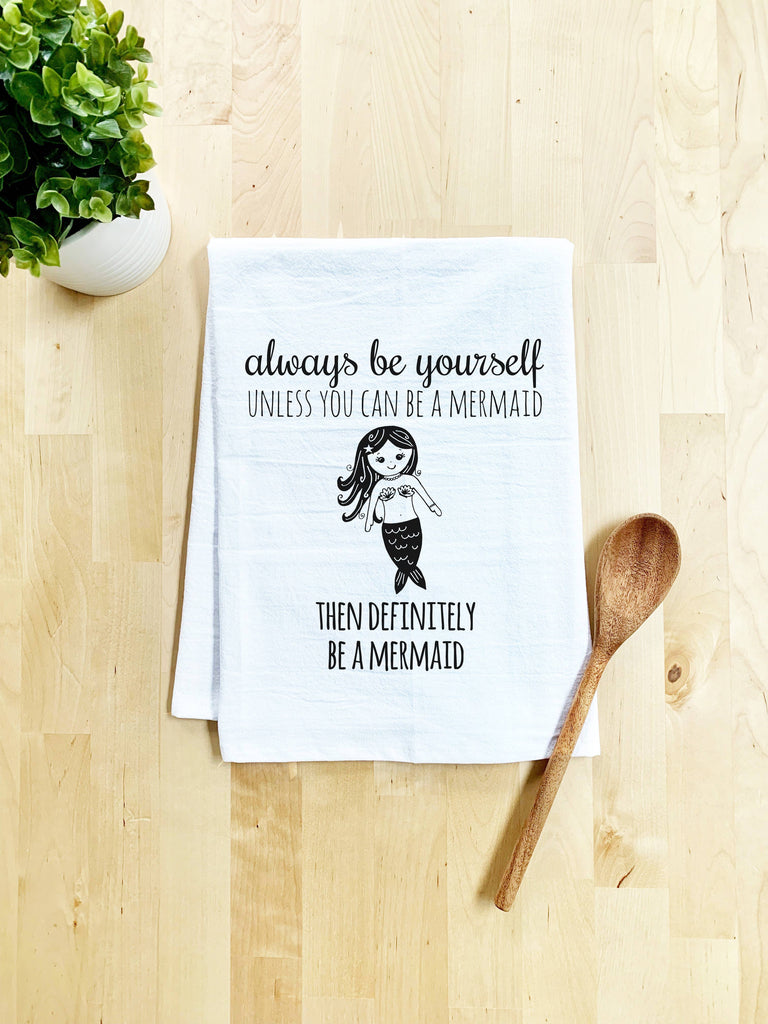  tea towels, dish towels, dish cloth, kitchen towel, funny kitchen, handmade, screen printed, hand drawn, kitchen decor, 100% cotton, made in usa, eco-friendly ink, funny towel, flour sack towels, mermaid, beach, ocean, sea