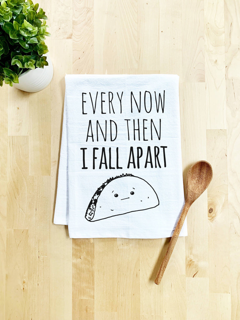 tea towels, dish towels, dish cloth, kitchen towel, funny kitchen, handmade, screen printed, hand drawn, kitchen decor, 100% cotton, made in usa, eco-friendly ink, funny towel, flour sack towels, best selling, taco tuesday, song, tacos, taco night, every now and then i fall apart, turn around, total eclipse of the heart, bonnie tyler, music, song lyrics, foodie, food, yummy, funny, food pun,