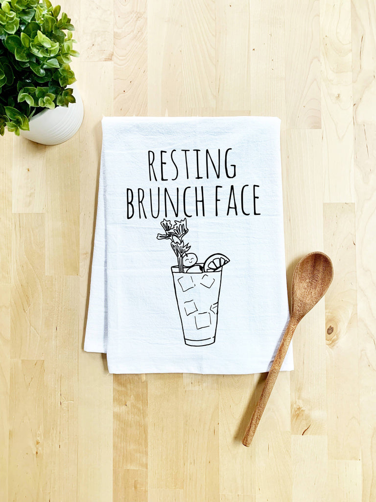  tea towels, dish towels, dish cloth, kitchen towel, funny kitchen, handmade, screen printed, hand drawn, 100% cotton, made in usa, eco-friendly ink, kitchen decor, brunch, bloody mary, pun, breakfast, Brunch, Resting Bitch Face, Pun, Adult, Sassy, Bloody Mary, Funny, Bachelorette