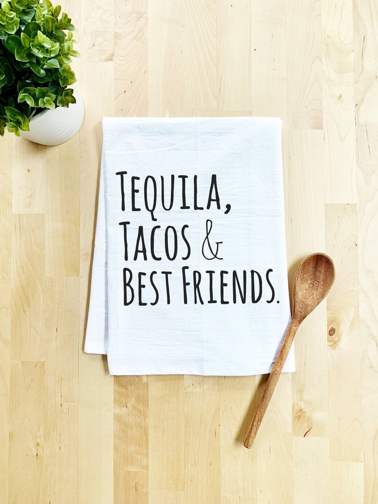 tea towels, dish towels, dish cloth, kitchen towel, funny kitchen, handmade, screen printed, hand drawn, 100% cotton, made in usa, eco-friendly ink, kitchen decor, tequila, alcohol, taco tuesday, bff, tacos, tequila, bachelorette party, taco tuesday, margarita, margaritaville, besties, taco night, mexican, chips and salsa, spicy, shrimp tacos, veggie tacos, veggies, cheese