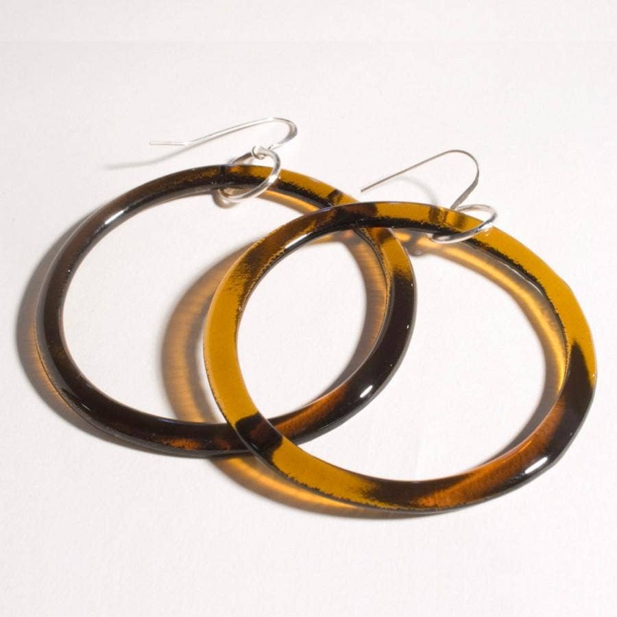 Recycled Handcrafted Glass Hoop Earings - Eco Evolution