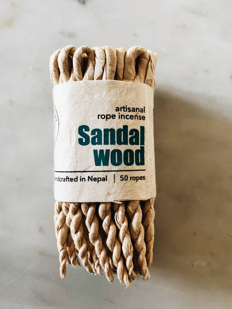 Handcrafted 100% Natural Artisanal Rope incense, Sandalwood - Eco Evolution