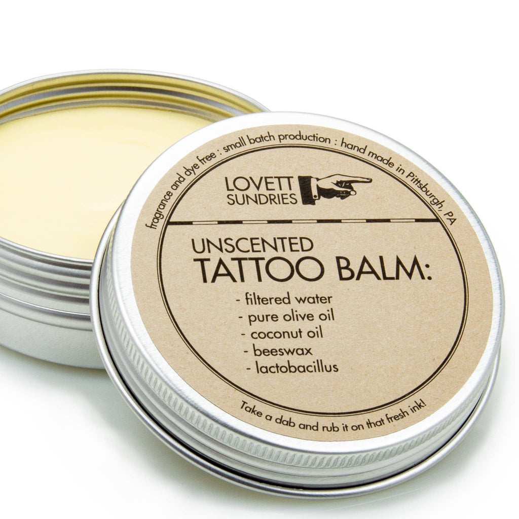 Tattoo Balm - all-natural, non-toxic, soothing, water-based, nourishing oils, help your skin heal, moisturizing, skin care, tattoo care