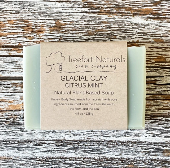 All natural soap bars, handmade, Connecticut, small batch, glacial clay citrus mint