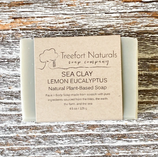 All natural soap bars, handmade, Connecticut, small batch,  sea clay lemon eucalyptus