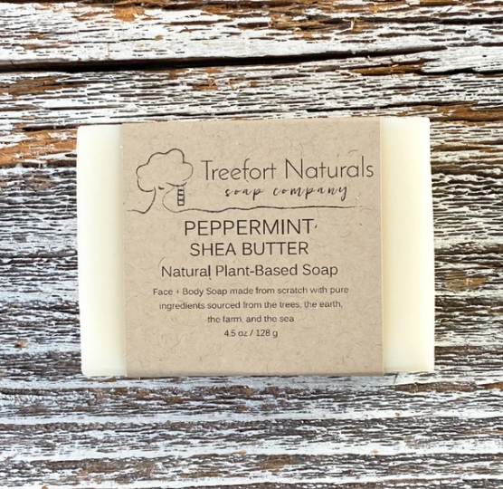 All natural soap bars, handmade, Connecticut, small batch, peppermint shea butter