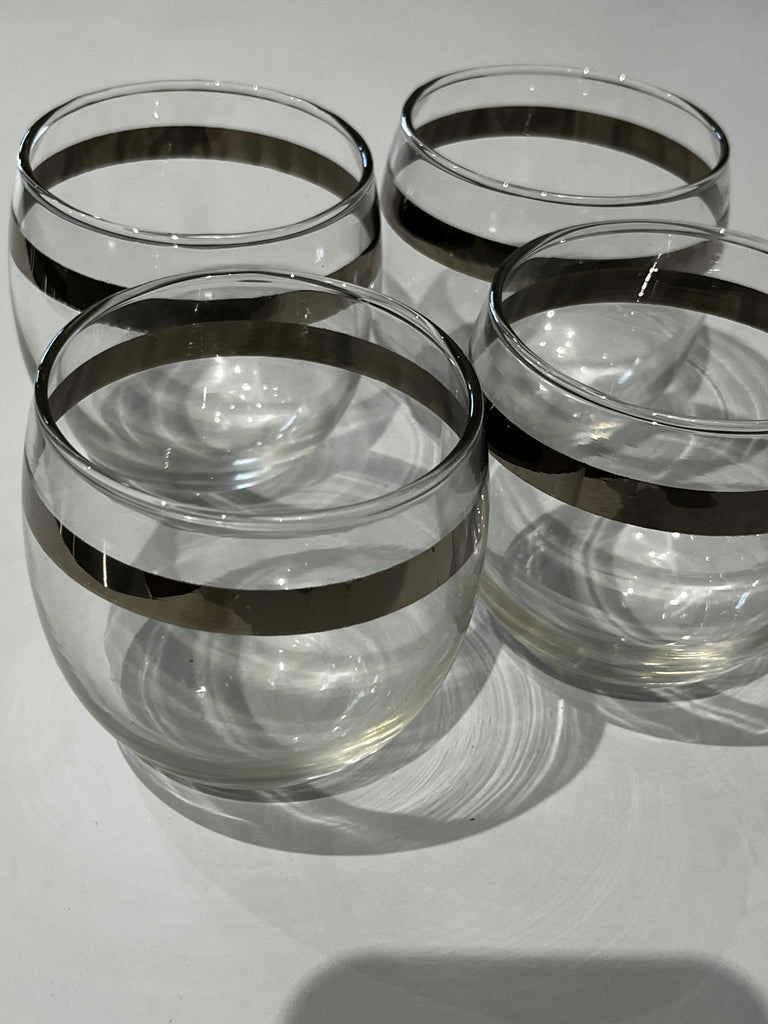 Retro glasses with silver strip - set of 6 - Eco Evolution