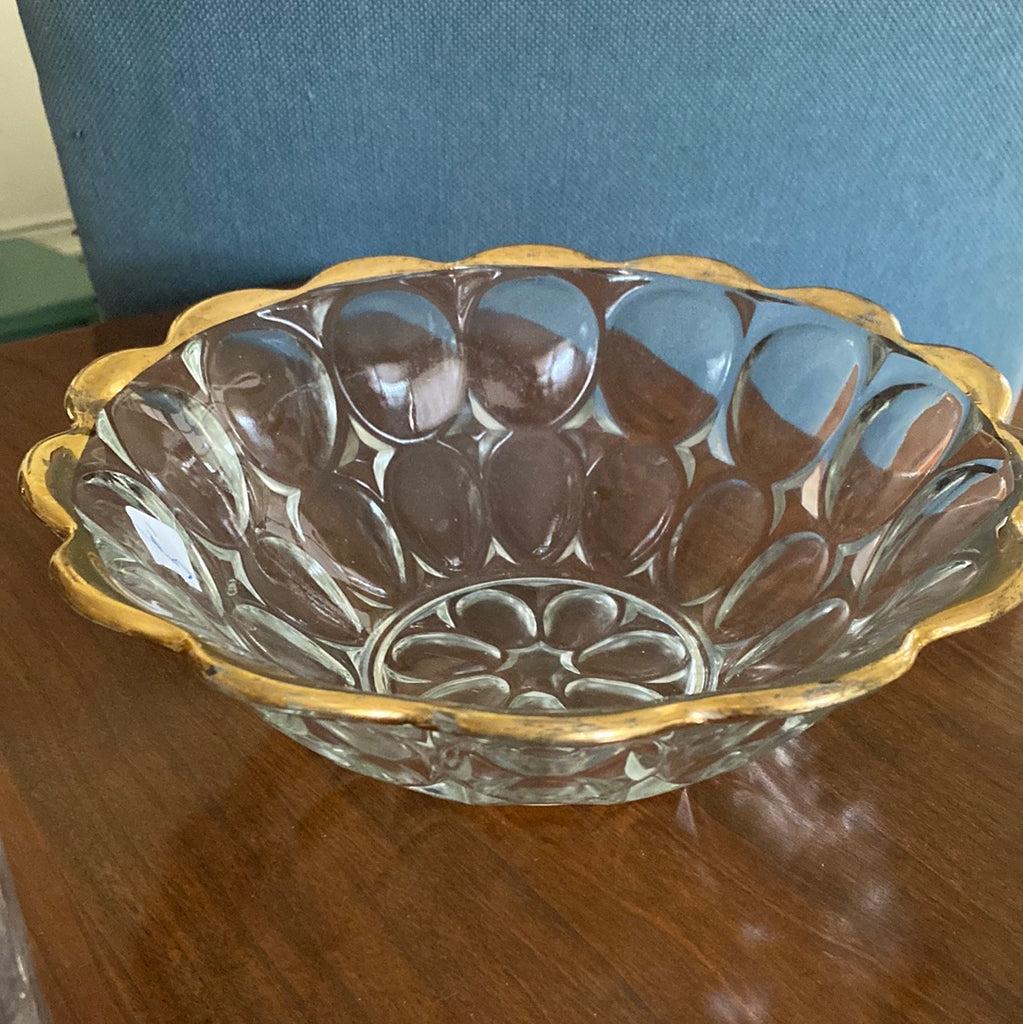 Beautiful gold rimmed glass bowl - Eco Evolution