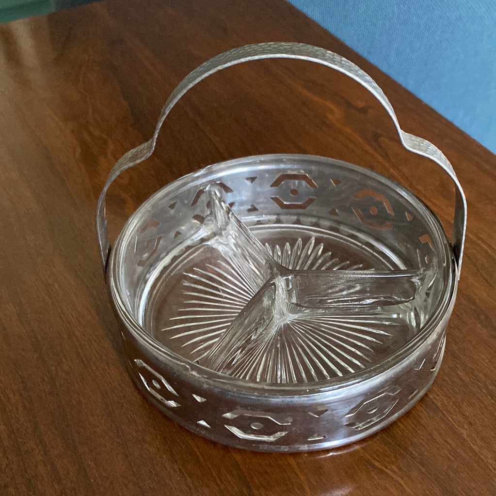 Glass and Silver Cocktail Snack Dish - Eco Evolution