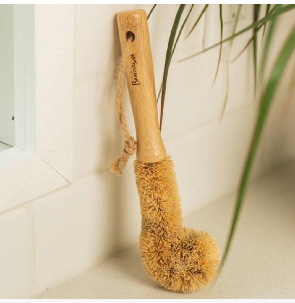 Bamboo Switch Bamboo Drinkware Cleaning Brush Straight Coconut Fiber and Sisal Bristles, earth friendly, compostable natural cleaning for tumblers