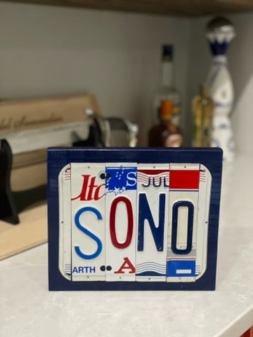 Signs made from License Plates - Eco Evolution