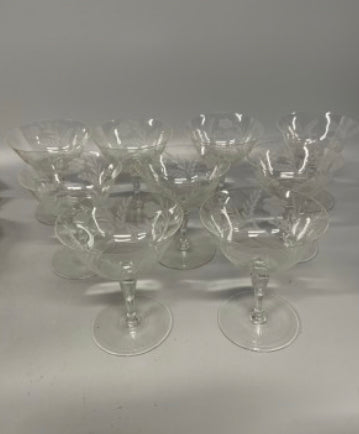 Vintage Etched Dessert Glasses - Eco Evolution