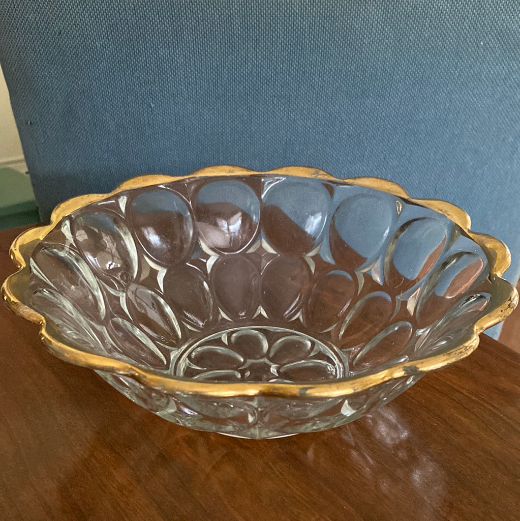 Beautiful gold rimmed glass bowl - Eco Evolution