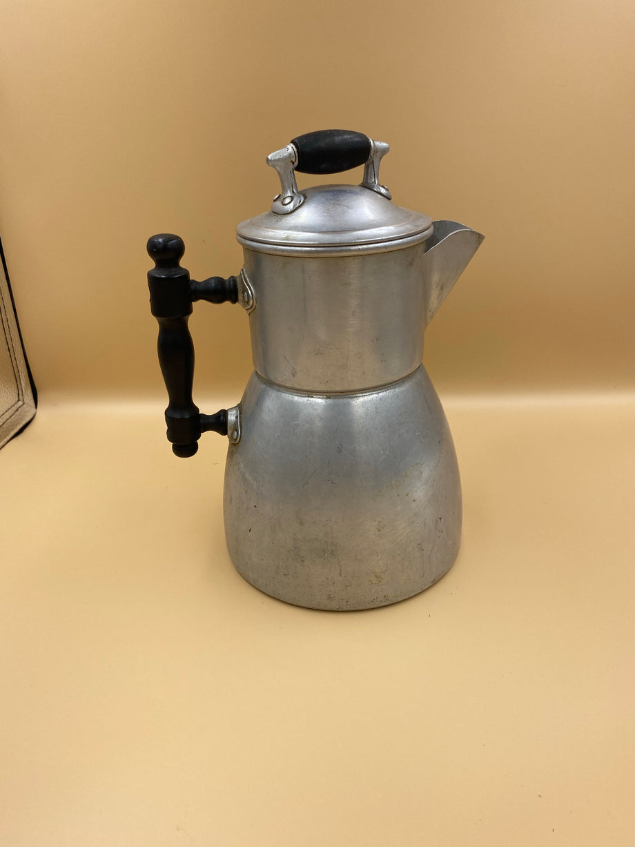 Kettle Enamel Stove Top Coffee Percolator Espresso Maker Vintage