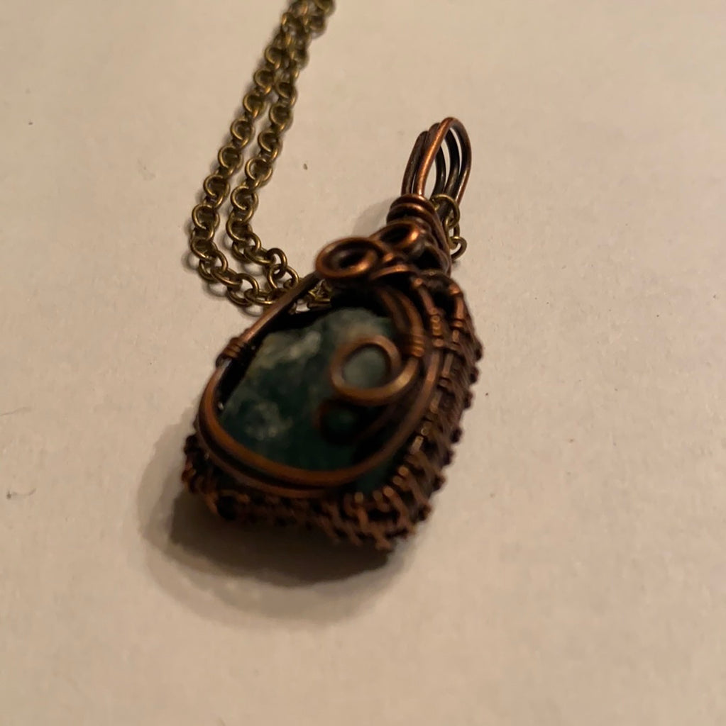 Fluorite Wire Wrapped Pendant - Eco Evolution