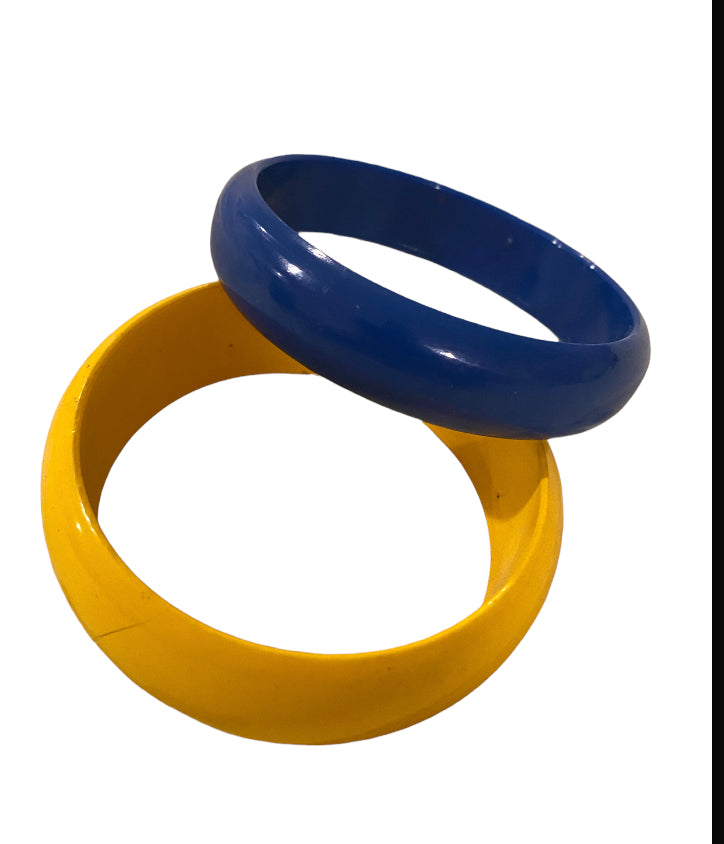 80’s Plastic Bangles - Maize and Blue - Eco Evolution