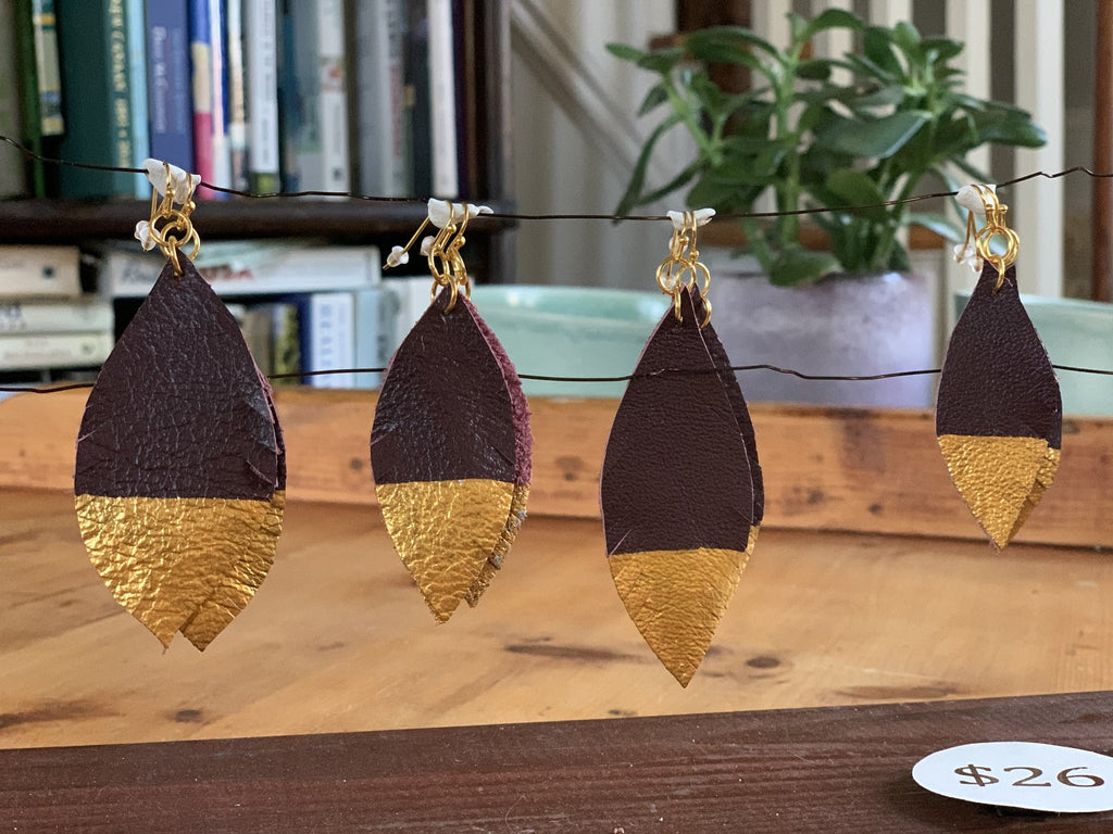 Upcycled Leather earrings - Eco Evolution