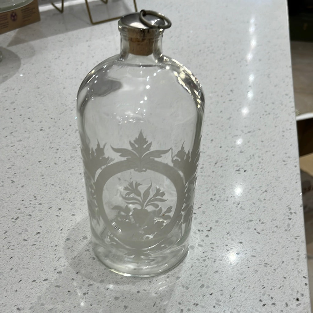 Vintage Frosted Etched Apothecary Jar (large) - Eco Evolution