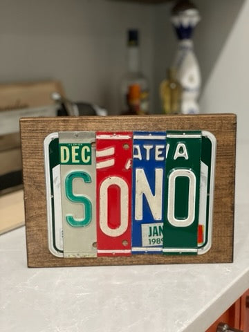 Signs made from License Plates - Eco Evolution