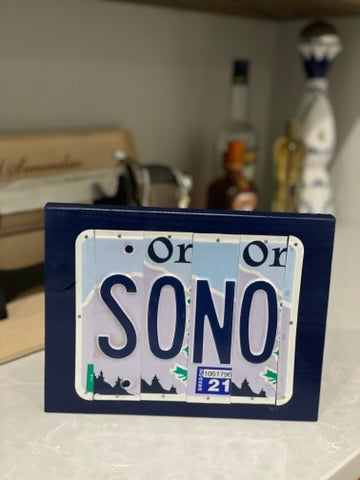 Signs made from License Plates - Eco Evolution