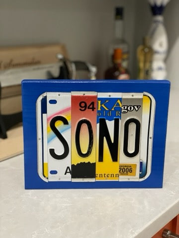 Signs made from License Plates - Eco Evolution
