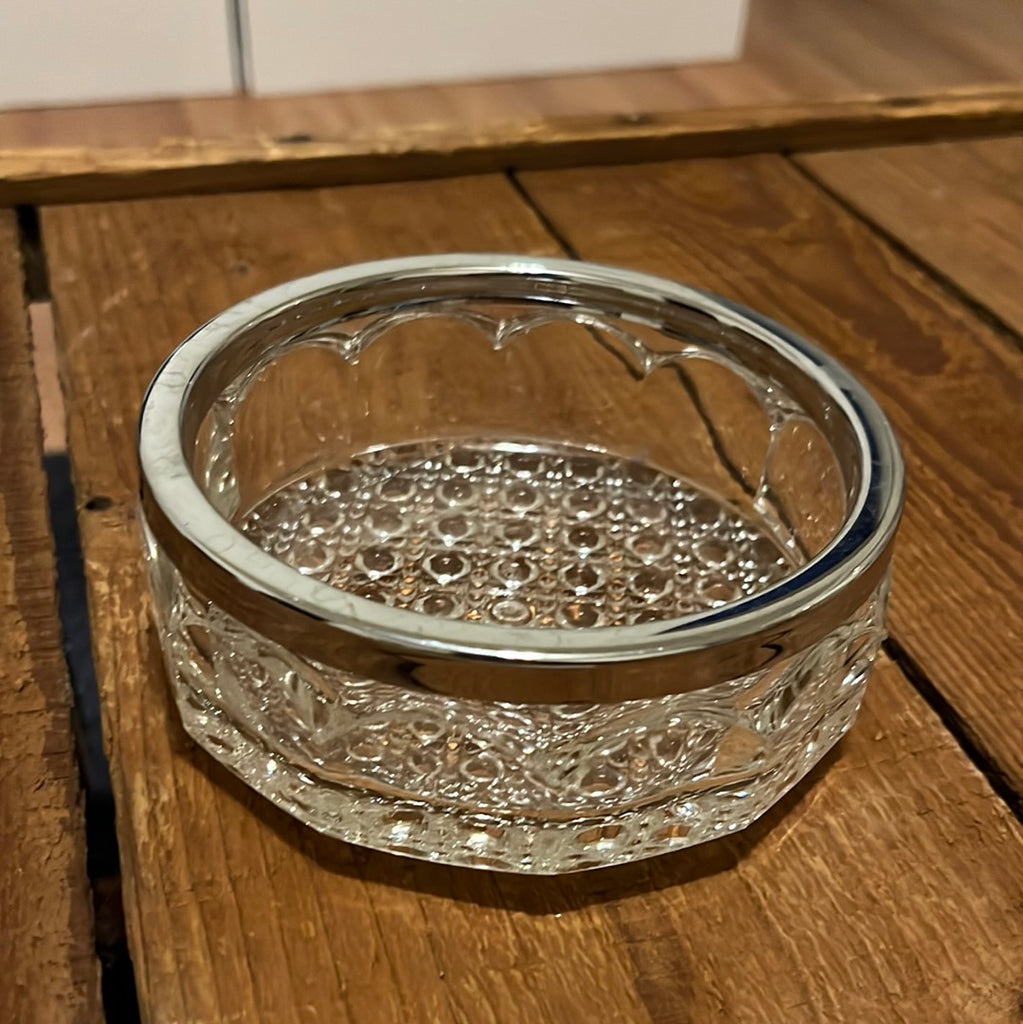 Cut glass dish with silver edge - Eco Evolution