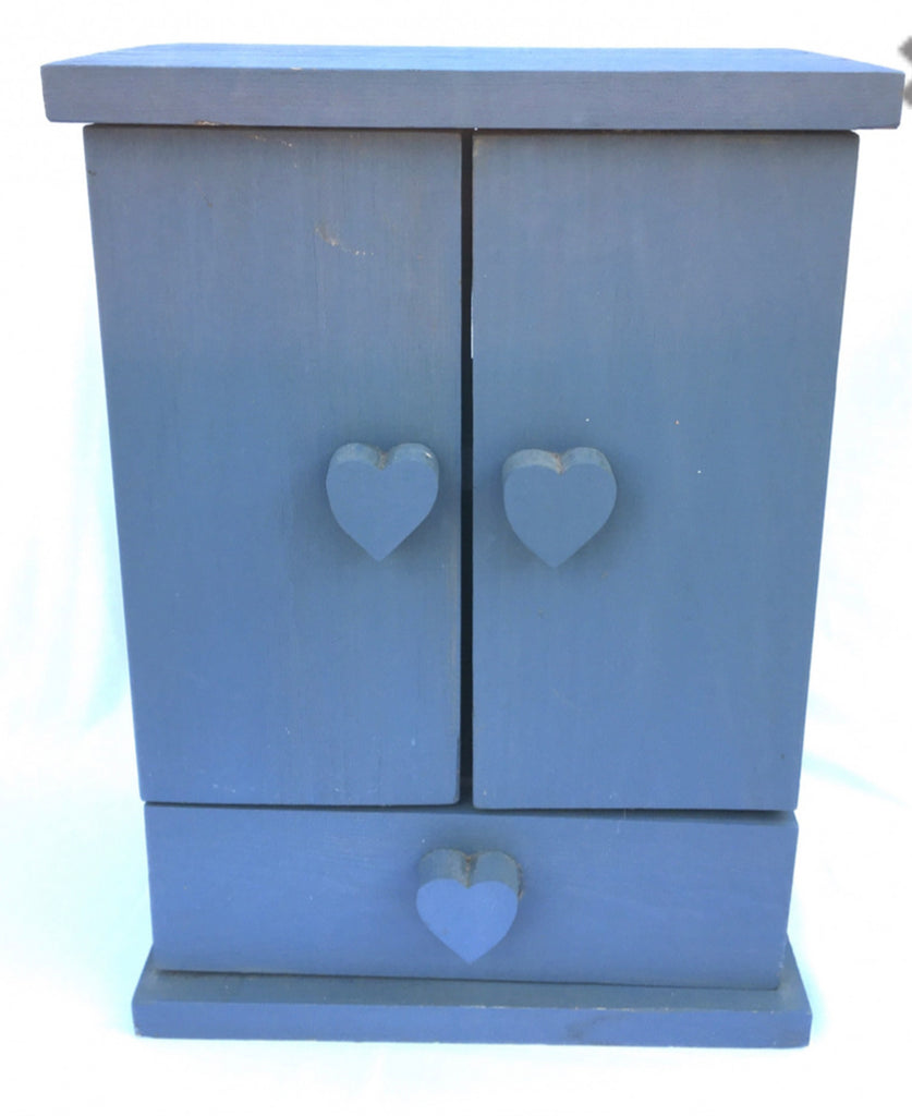 Diminutive Wooden Country Chic Blue 3-door Cabinet - Eco Evolution