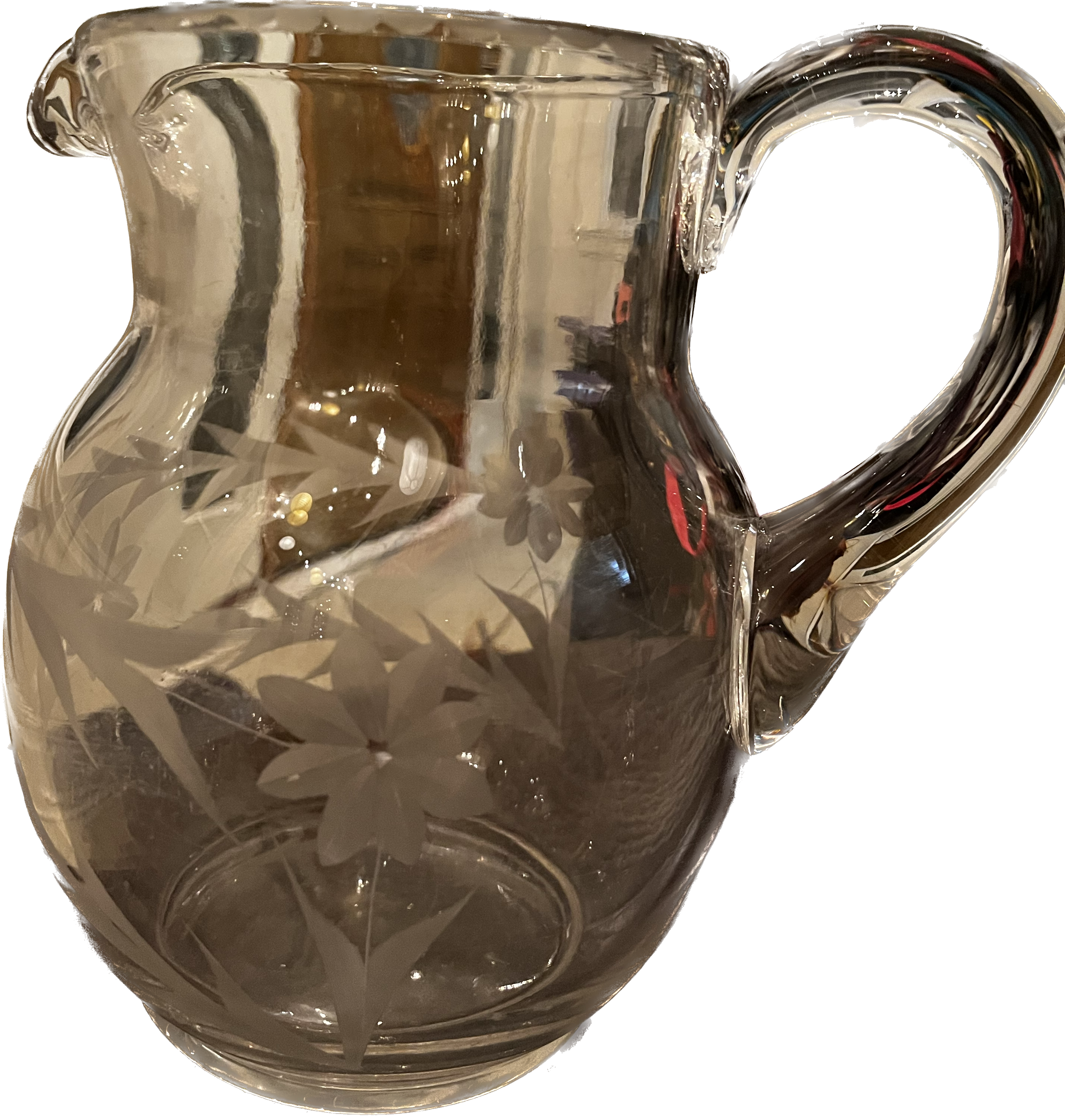 Vintage Etched Pitcher