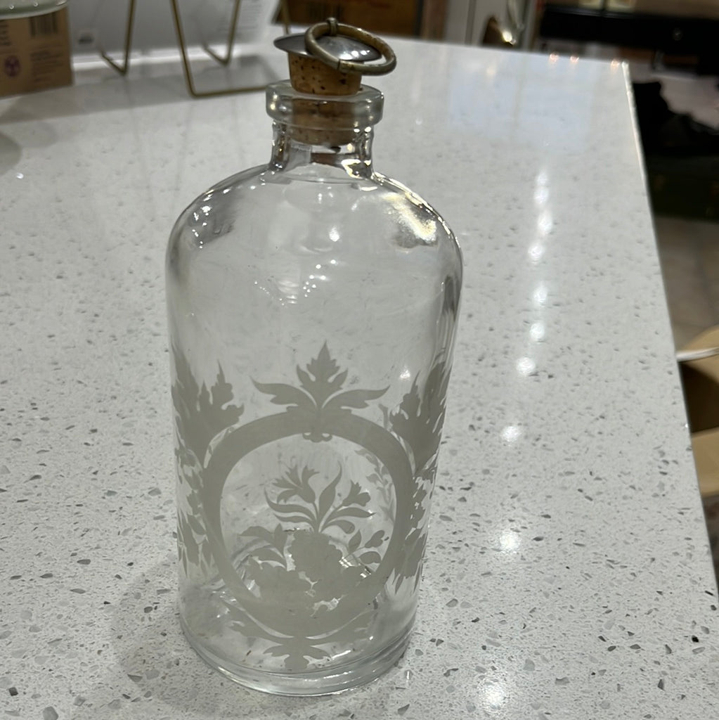 Vintage Frosted Etched Apothecary Jar (small) - Eco Evolution