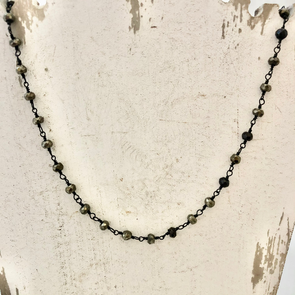 Mixed-Metal Oxi & GF Pyrite Adjustable Wire Wrapped Necklaces - Eco Evolution