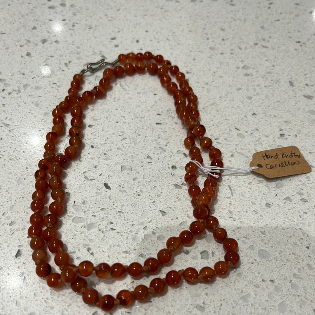 Vintage Hand knotted Carnelian  Necklace - Eco Evolution